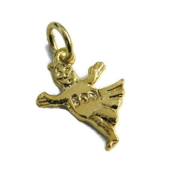 2D Ghost Pendant 14k Yellow Gold